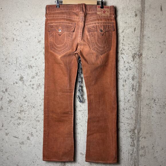 True Religion Vintage Rusty Orange Ricky Straight Fit Cotton 36" Y2K Jeans - Picture 2 of 8